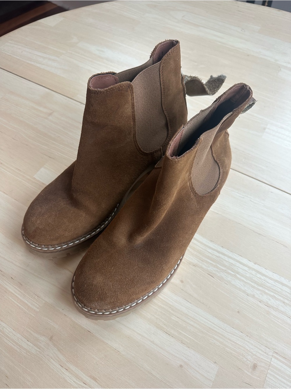 Women's Brown Faux Suede Chelsea Ankle Boots